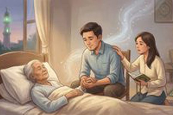 Ilustrasi mendampingi orang sakaratul maut Mozaik Islam Keluarga Wajib Tahu! Begini Cara Menuntun Orang Sakaratul Maut Menurut Islam