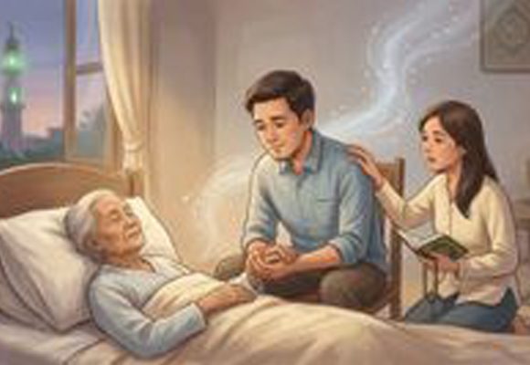 Ilustrasi mendampingi orang sakaratul maut Mozaik Islam Keluarga Wajib Tahu! Begini Cara Menuntun Orang Sakaratul Maut Menurut Islam