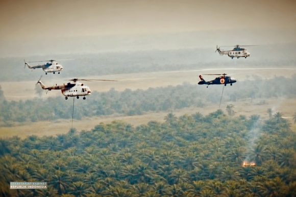 Indonesia Kerahkan Puluhan Pesawat Operasi Gabungan Karhutla