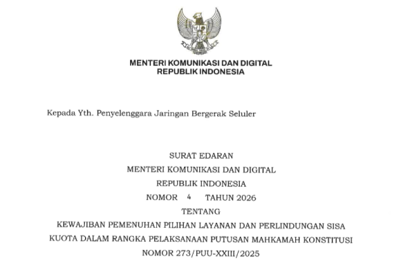 Surat Resmi Edaran Menkomdigi Sisa Kuota Internet Kini Resmi Anti Hangus Resmi Surat Edaran Menkomdigi Sisa Kuota Internet Kini Anti Hangus